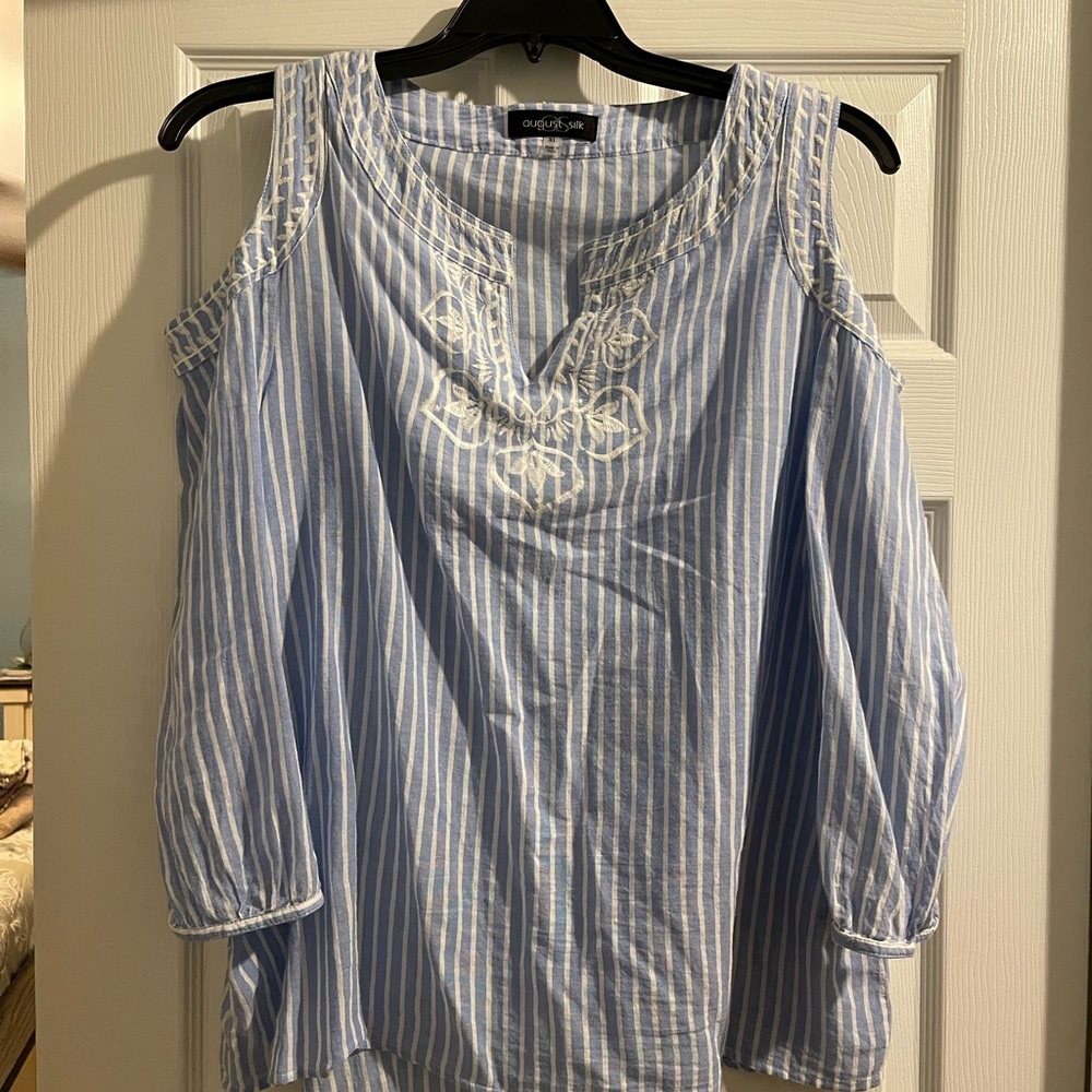 August Silk Bare Shoulder Shirt